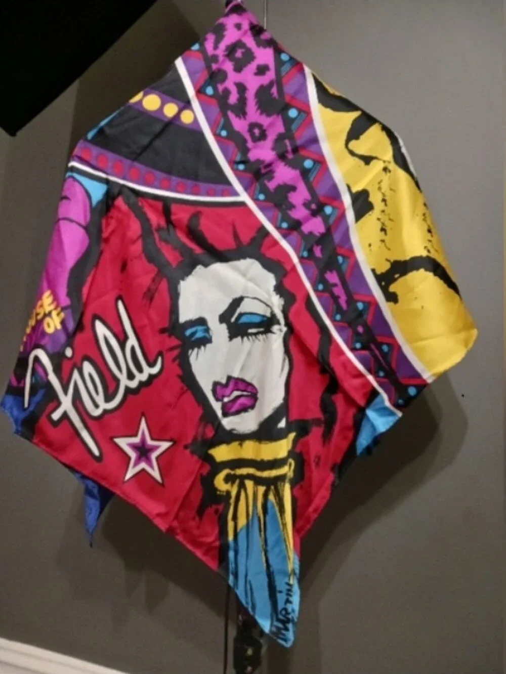 NWT Patricia Field Limited Edition Colorful Pop Art Silk Scarf  39